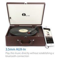 1byone Suit-case Style Turntable with Speaker, Bluetooth support and Vinyl-To-MP3 Recording, Belt Driven Record... N5