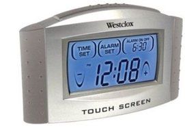 Westclox Touch Screen LCD Digital Alarm Clock with Temperature Display &amp; Snooze