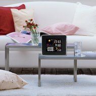 RF Wireless Weather Station with Backlight Indoor Outdoor Temperature Humidity Weather Forecast 3 Sensors Black N2