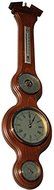 Fischer Instruments 4921-12 Solid Walnut Banjo Weather Station with Red Spirit Thermometer, Hygrometer, Barometer...