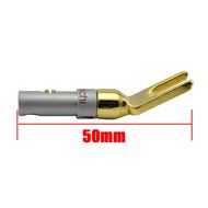 UCEC Y Plug 45 Degree Spade Connector for Speaker Wire DIY - Pack of 16 (8 Black,8 Red)