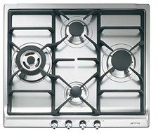 Smeg SR60GHU3 24" Classic Gas Cooktop, 4 Gas Burners, Stainless Steel