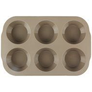 Yilove 6 Cup Silicone Muffin Pan,Set of 2 (Coffee brown and Lemon green) N7