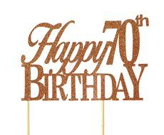 All About Details Copper Happy-70th-birthday Cake Topper N3