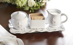 Mud Pie Bistro Cream &amp; Sugar Set, White N6