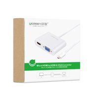 Ugreen Active Micro HDMI to HDMI VGA Video Converter Adapter with 3.5mm Audio Jack and Micro-USB Power for Ultrabooks... N8
