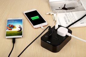 JOTO 2 Outlet Surge Protector Power Strip with USB Smart Charger (4 Port,5V 7.4A),with Type C Charging Port, 6.6ft... N4