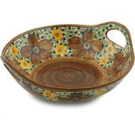 Polish Pottery Bowl with Handles 10-inch UNIKAT N3