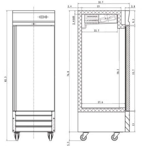 Cooltech Single Solid Door Stainless Steel Upright Reach-In Refrigerator N2