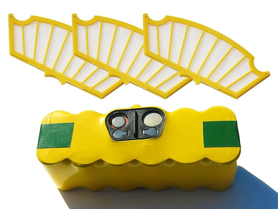 Replacement iRobot Roomba 627 Battery and Filter - Kit Includes iRobot 1 High Capacity Battery and 3 Filter