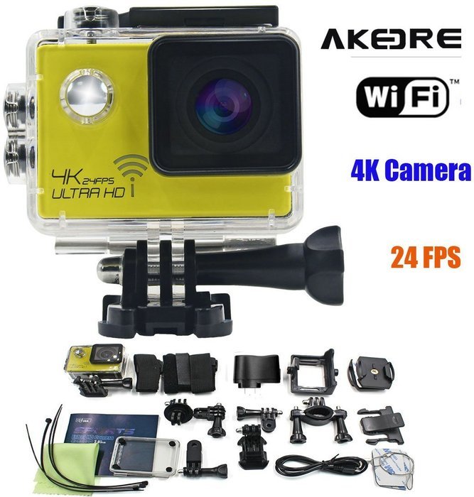 Action Camera ,AKEDRE&reg; 4k 24FPS Ultra HD Wifi 2.0 Inch 170&deg;wide Angle Lens Waterproof Car DVR Sports Dv Outdoor... N10