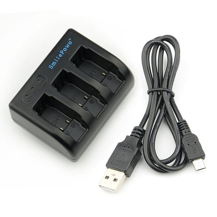 SmilePowo Rapid 3-Channel Charger for Gopro Hero 5 AHDBT-501 Travel Charger N6