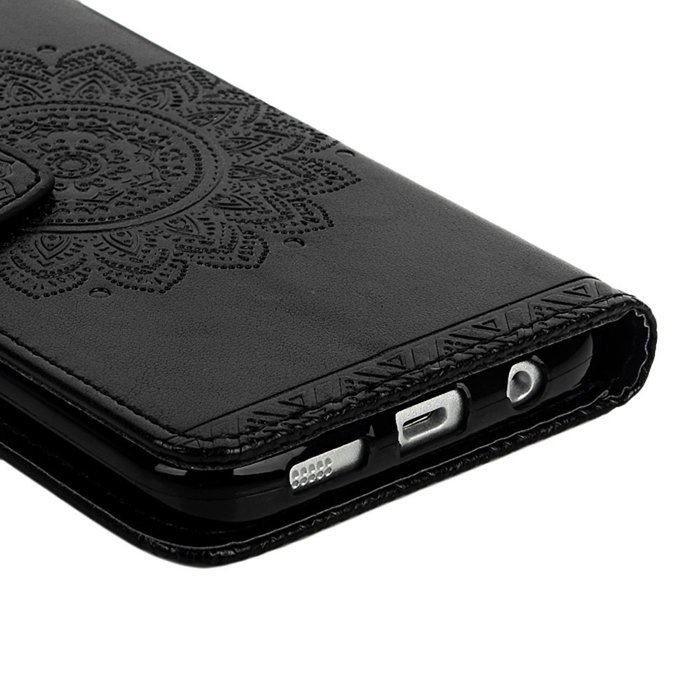 S7 Edge Case,Samsung Galaxy S7 Edge Case - Badalink 3D Embossed Flower Wallet Magnetic Flip Cover PU Leather Kickstand... N21