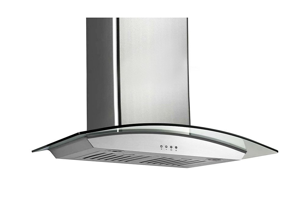 Ancona Tornado II Glass Canopy 600 CFM Wall Mount Range Hood, 36-Inch N5