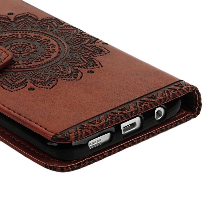 S7 Edge Case,Samsung Galaxy S7 Edge Case - Badalink 3D Embossed Flower Wallet Magnetic Flip Cover PU Leather Kickstand... N23