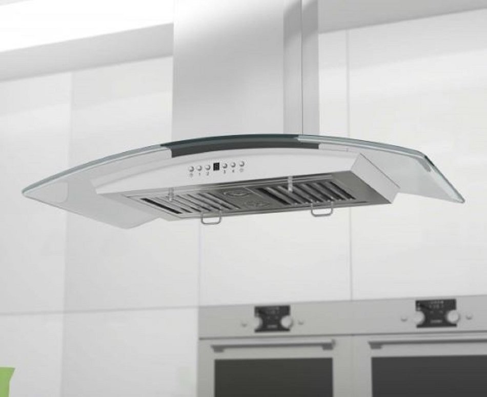 Z Line GL5i-36 Stainless Steel and Glass Island Mount Range Hood, 36-Inch N2