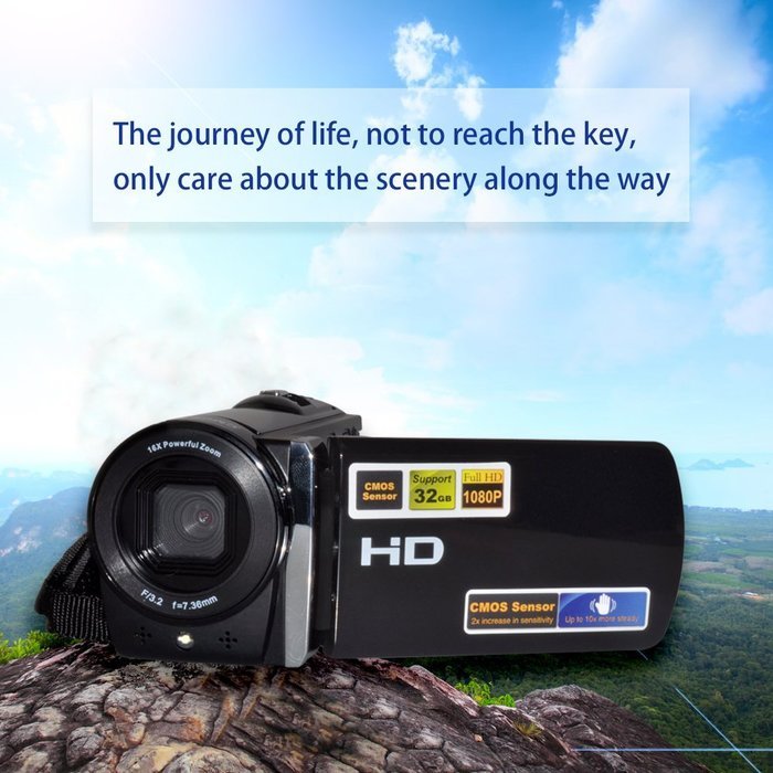 PowerLead Dcam PL-C10 16MP Digital Camcorder Camera DV Video Recorder with 2.7" Display 16x Digital Zoom N16