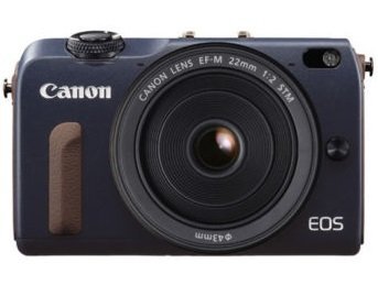 Canon EOS M2 Mirrorless Digital Camera with EF-M 22mm f/2 STM Lens Kit (Blue) International Model (No Warranty)