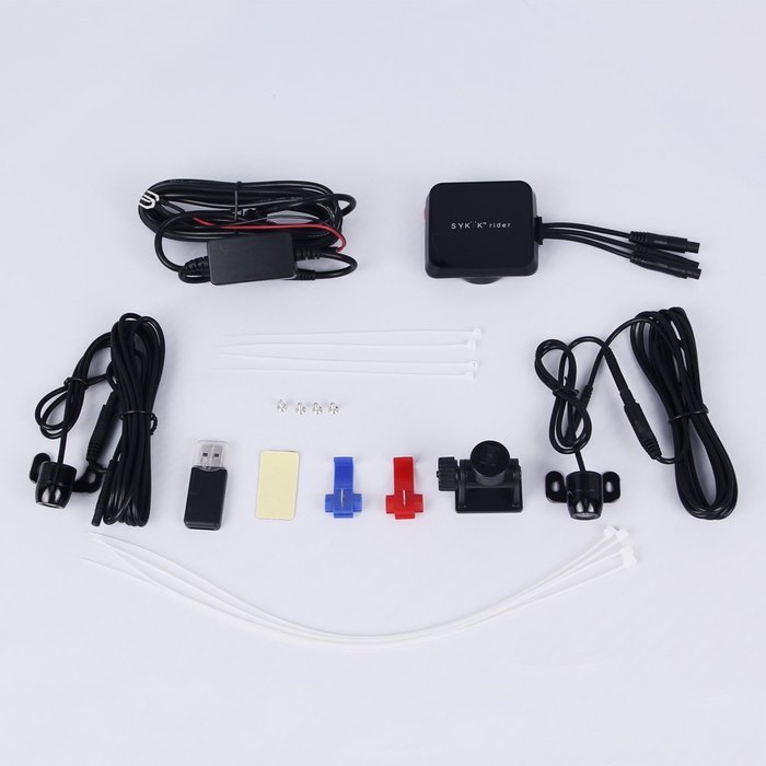 Biker's Camera, SYKIK rider SYBC6L Motorcycle Action Camera, Sport camera and DVR. Front camera and back camera .