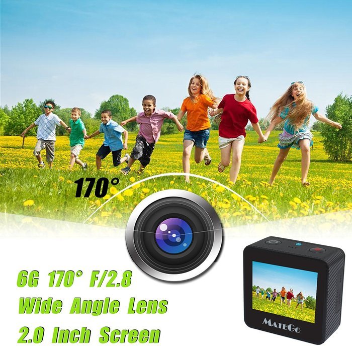 Matego Sports Action Camera Wi-Fi Full HD 1080P Camera 12Mega Pixels 170 Degree Wide Angle Lens with 2.0 Inch...
