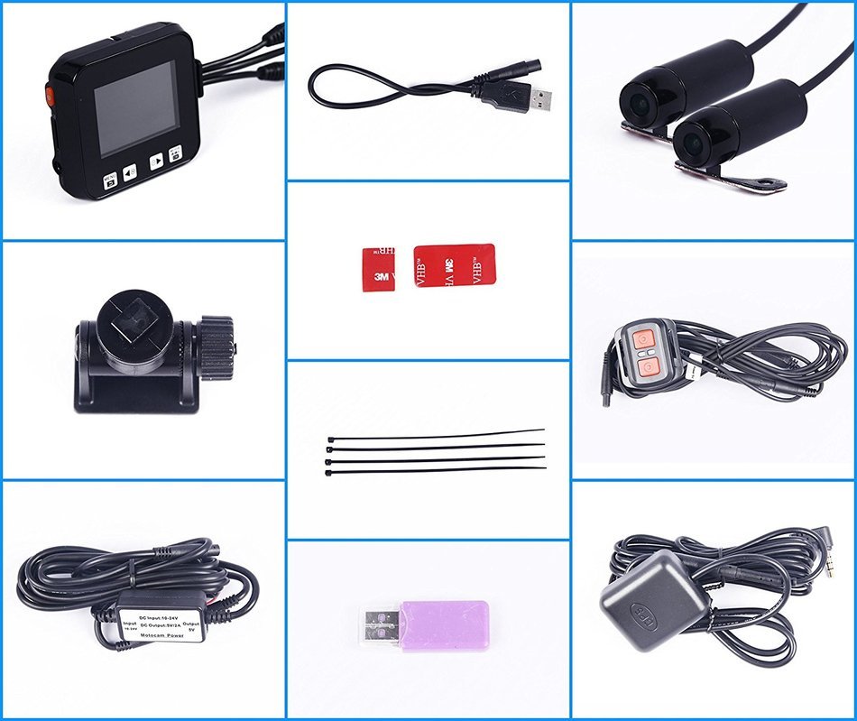 Biker's Camera, SYKIK rider SYBC6L Motorcycle Action Camera, Sport camera and DVR. Front camera and back camera . N6