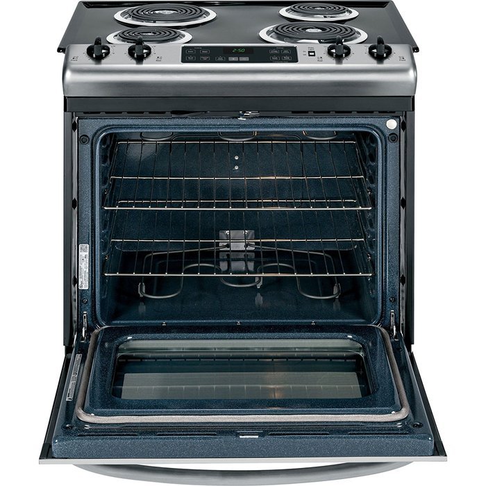 GE JS250RFSS 30" Stainless Steel Electric Slide-In Coil Range N4