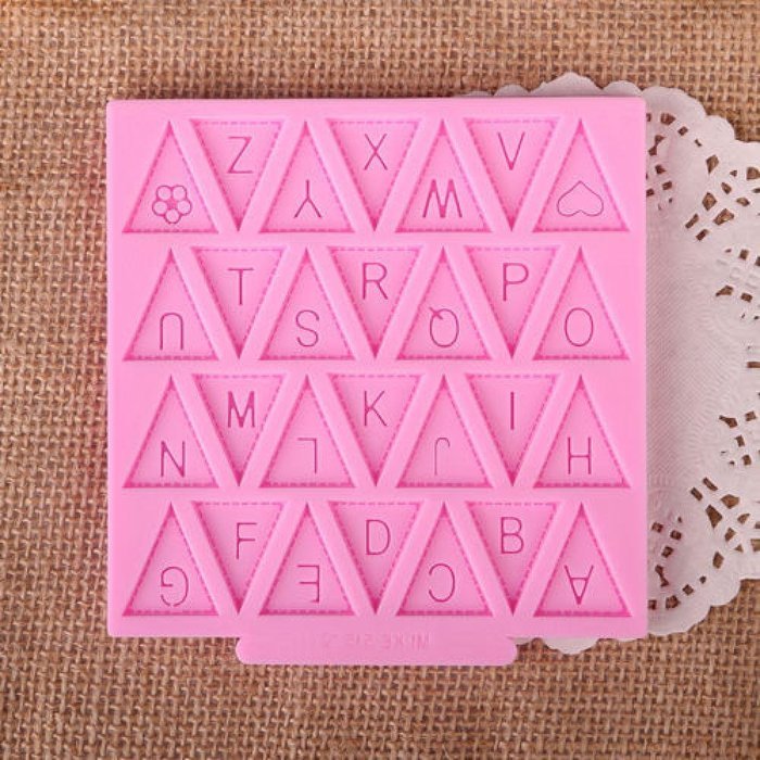 GOOTRADES Letter Flag Bunting Silicone Fondant Mold Cake Decorating Chocolate Mould Baking N8