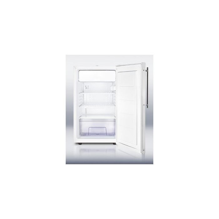 Summit CM411LBI7FR: Commercially listed 20" wide built-in undercounter refrigerator-freezer with a lock, custom... N4
