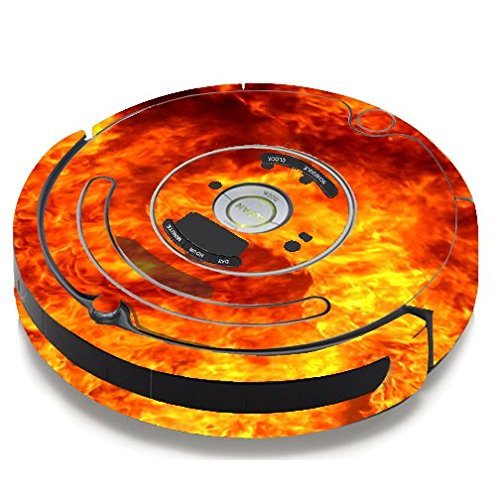 Skin Decal Vinyl Wrap For IRobot Roomba 650 655 Vacuum / True Fire Flames