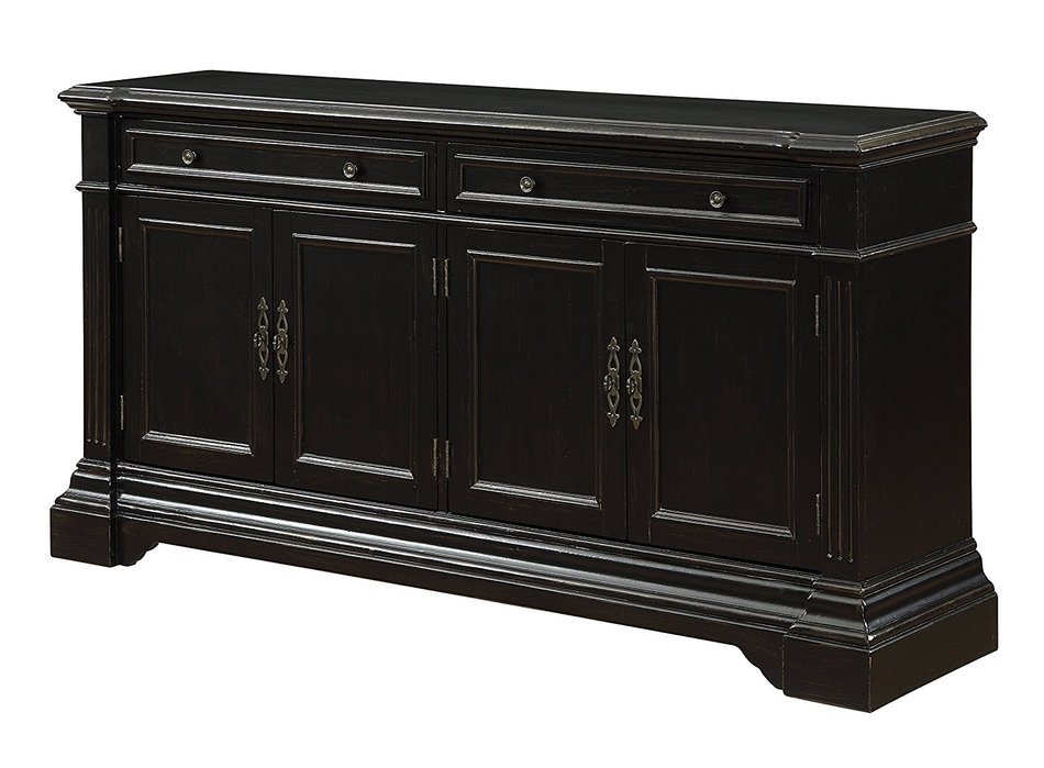 Treasure Trove Accents 17010 Two Drawer Four Door Media Credenza, 68.5" x 16" x 35"