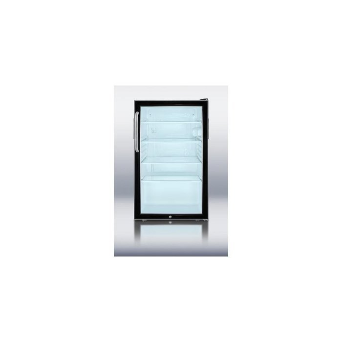 Summit SCR500BL7CSS 20" Commercially Approved Compact Refrigerator with 4.1 cu. ft. Capacity Glass Door Glass... N2