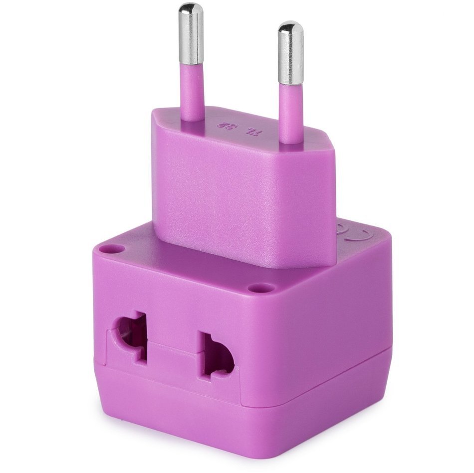 Yubi Power 2 in 1 Universal Travel Adapter with 2 Universal Outlets - Built in Surge Protector - 3 Pack - Black... N66