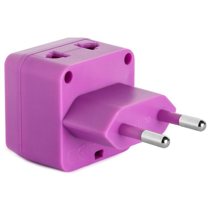 Yubi Power 2 in 1 Universal Travel Adapter with 2 Universal Outlets - Built in Surge Protector - 3 Pack - Black... N69