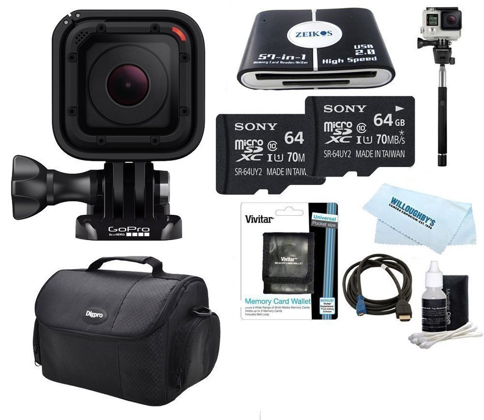 GoPro HERO Session Action Camera Ready for Adventure Bundle Includes GoPro Hero Session, 32GB Micro SDHC Memory...