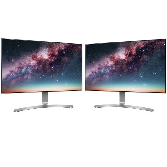 LG (24MP88HV-S) 24" Screen LED-Lit Dual Monitor Workspace Bundle N2