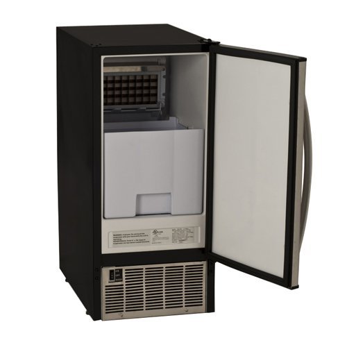 Edgestar 148 Can Stainless Steel Beverage Cooler & 45lb Stainless Steel Clear Icemaker N6