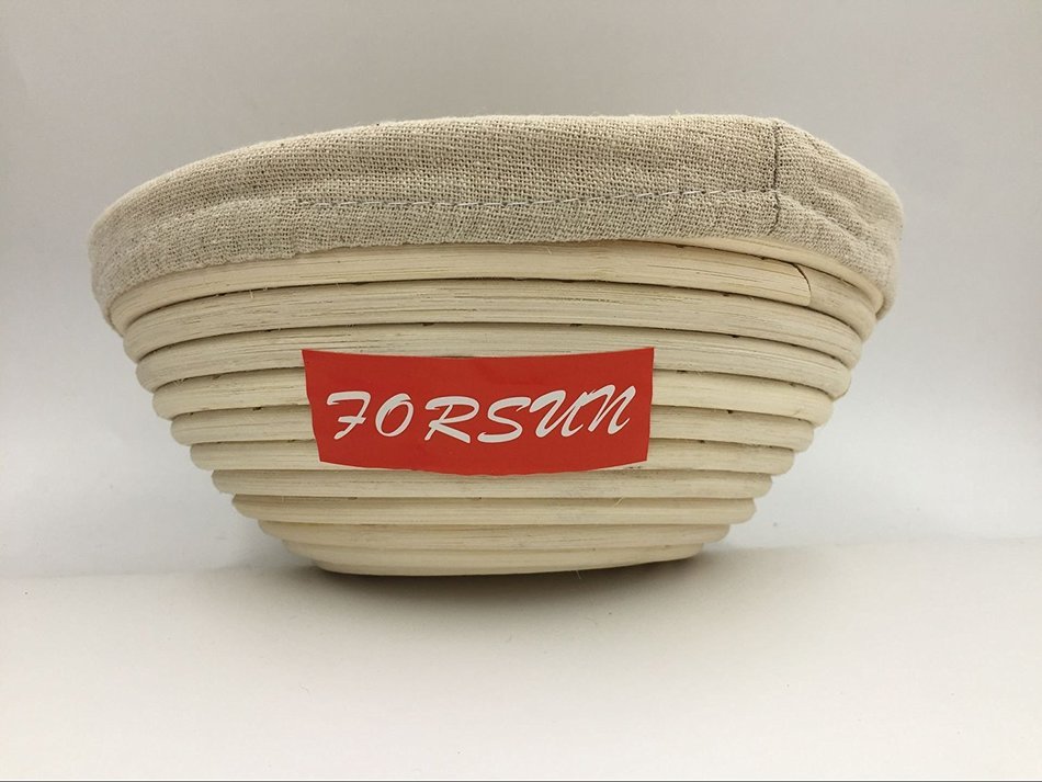 Forsun 1pcs 8.5" Round Banneton Brotform Bread Dough Proofing Rising Rattan Basket & Liner