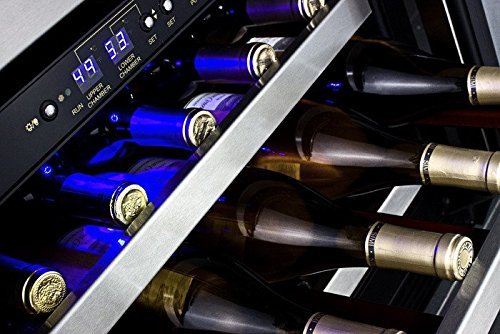 Summit SWC530LBIST 24" Freestanding or Built In Dual Zone Wine Cooler with 46 Bottle Capacity Digital Thermostat... N4