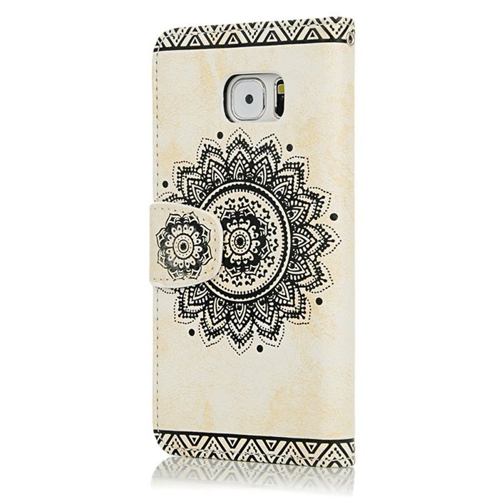 S7 Edge Case,Samsung Galaxy S7 Edge Case - Badalink 3D Embossed Flower Wallet Magnetic Flip Cover PU Leather Kickstand... N27