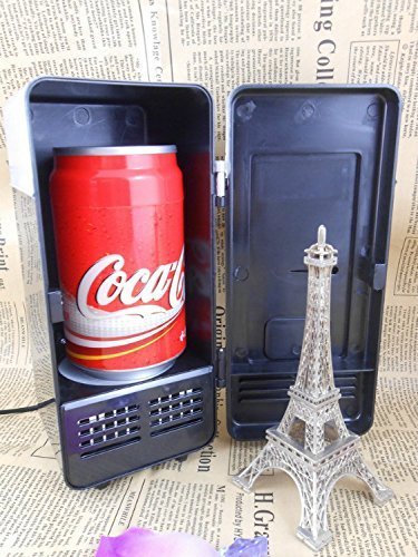 Portable USB Mini Fridge Cooler and Warmer for Home, Office, Car or Boat AC & DC, Black