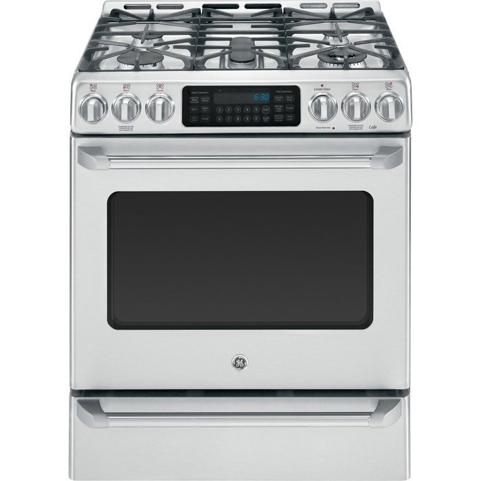 GE CGS985SETSS Cafe 30" Stainless Steel Gas Sealed Burner Range - Convection