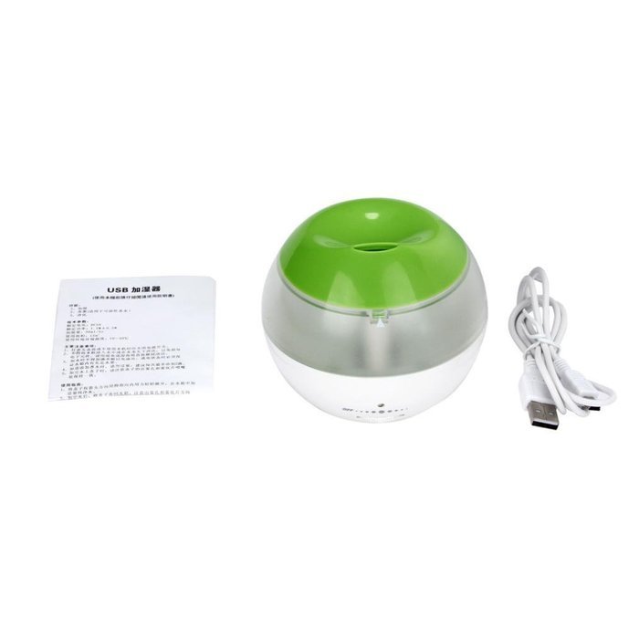 DZT1968 Home Mini Ultrasonic Aroma LED USB Humidifier Air Diffuser Purifier Atomizer green N4