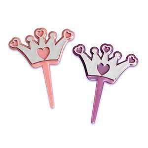 Princess Crown Cupcake Topper Picks - Set of 12