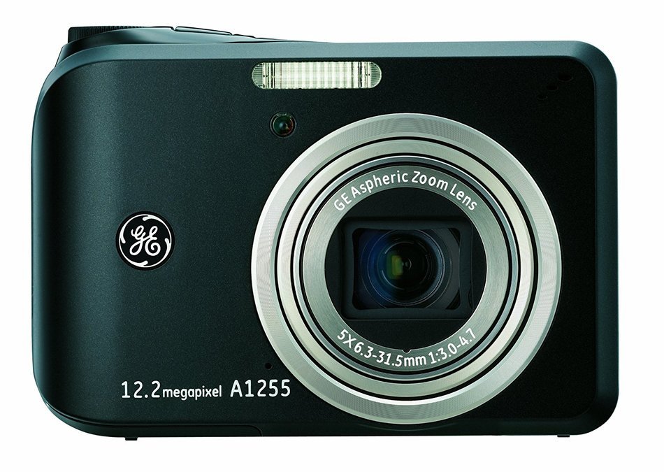 GE A1255 12 MP Digital Camera with 5X Optical Zoom and 2.7-Inch LCD with Auto Brightness (Black) N7