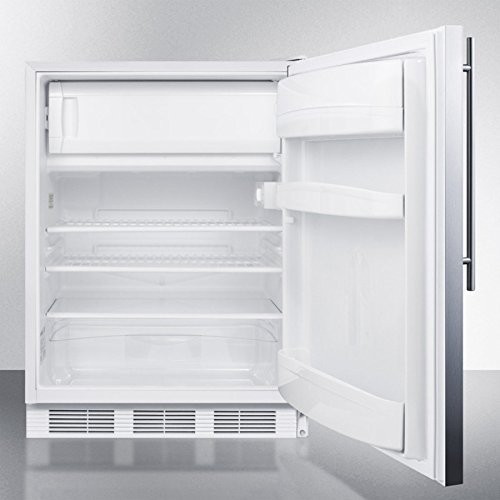 Summit AL650SSHH 24" Top Freezer Refrigerator with 5.1 cu. ft. Capacity Adjustable Glass Shelves Cycle Defrost...