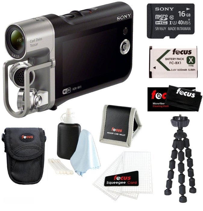 Sony HDR-MV1 Music Video Recorder (Black) with Sony 16GB Micro SDHC Card + La... N2