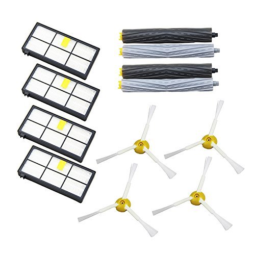 UP100 12pcs/lot Debris Extractor Set & Hepa Filter & Side Brush Parts Kit for Irobot Roomba 800 Series 870 880... N3
