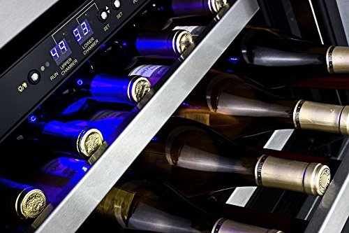 Summit SWC530LBISTADA 24" ADA Compliant Freestanding or Built-In Dual Zone Wine Cooler with 46 Bottle Capacity...