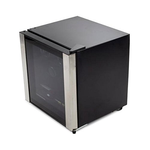 EQUATOR WR 64-16 1.7cu.ft / 16 Bottles Wine Cooler in Black with Stainless Steel Frame and Glass Door, Black cabinet...