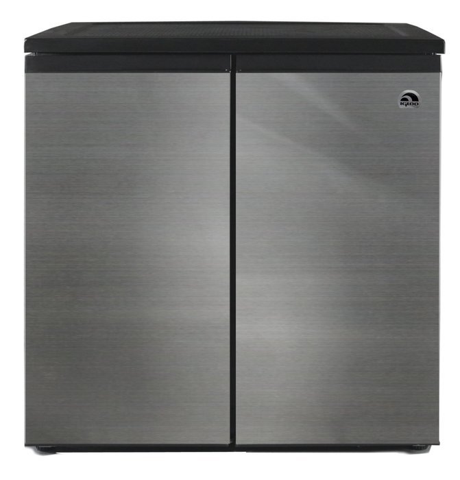 IGLOO FR551 5.5 Cubic Feet Side by Side 2 Door Refrigerator Freezer, Stainless Steel
